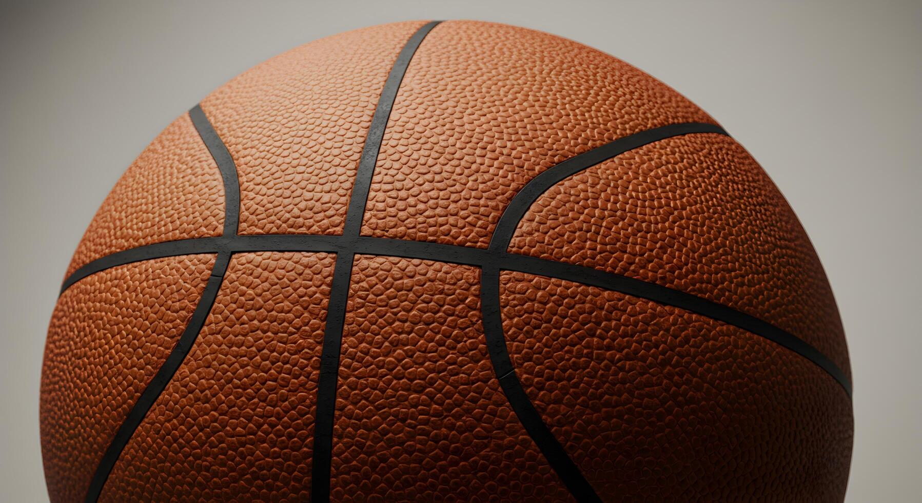 Close-up Detail of a Basketball with Leather Texture and Black Lines, for Sports Enthusiasts photo