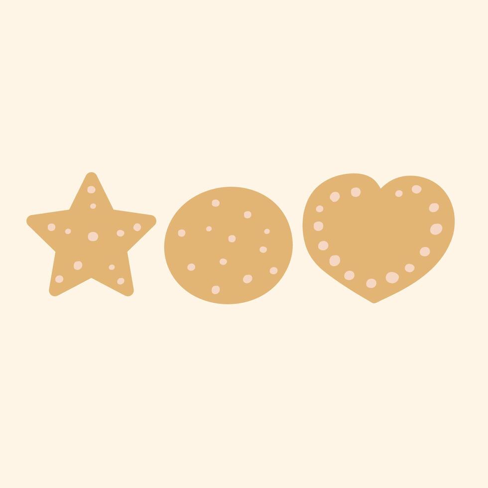 Set of cookies. Hand drawn illustration. Isolated icons. Graphic design. vector