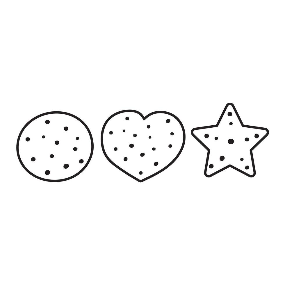 A set of cookies. Hand drawn illustration. Isolated icons. Graphic design. vector