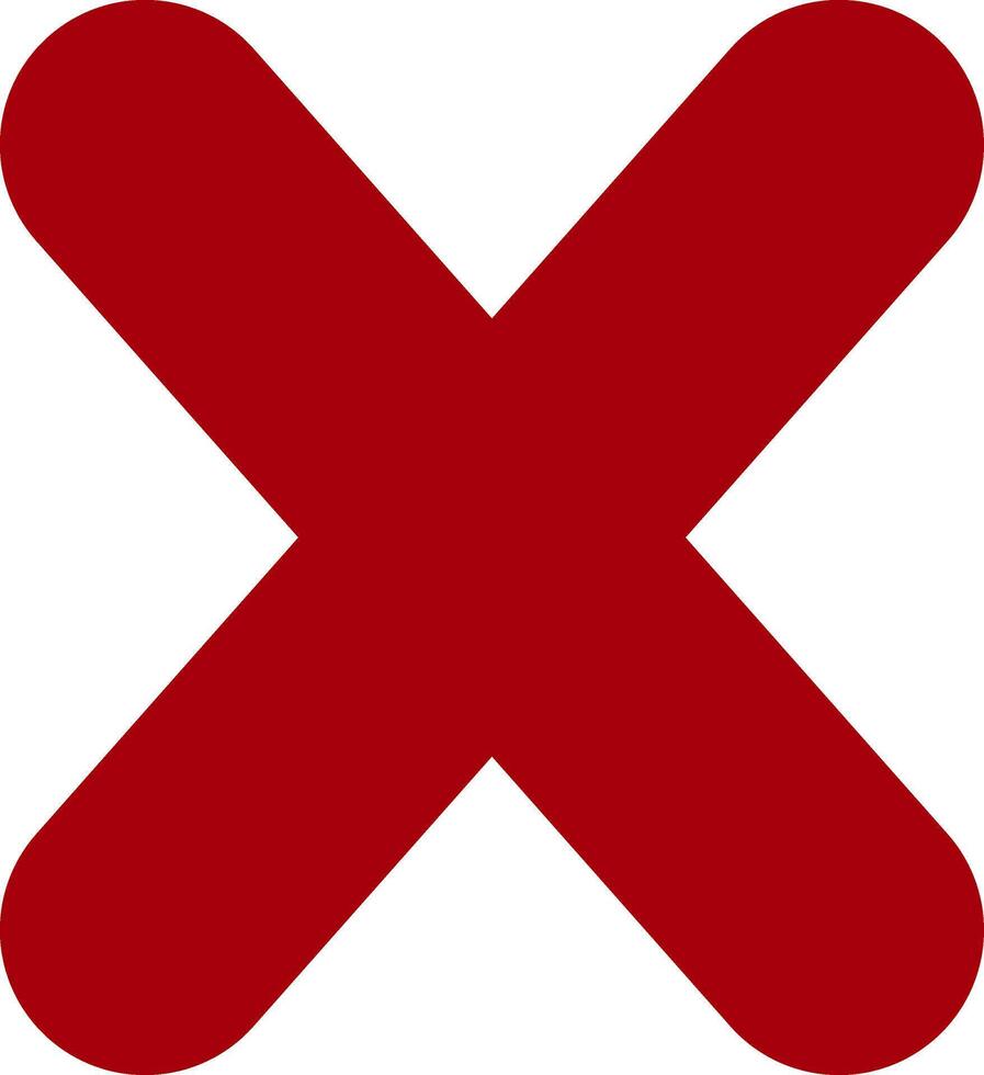 Red cross icon Check mark clipart No symbol vector