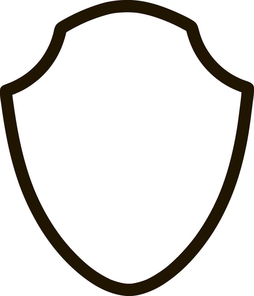 Outline shield icon Sketch filled black vector