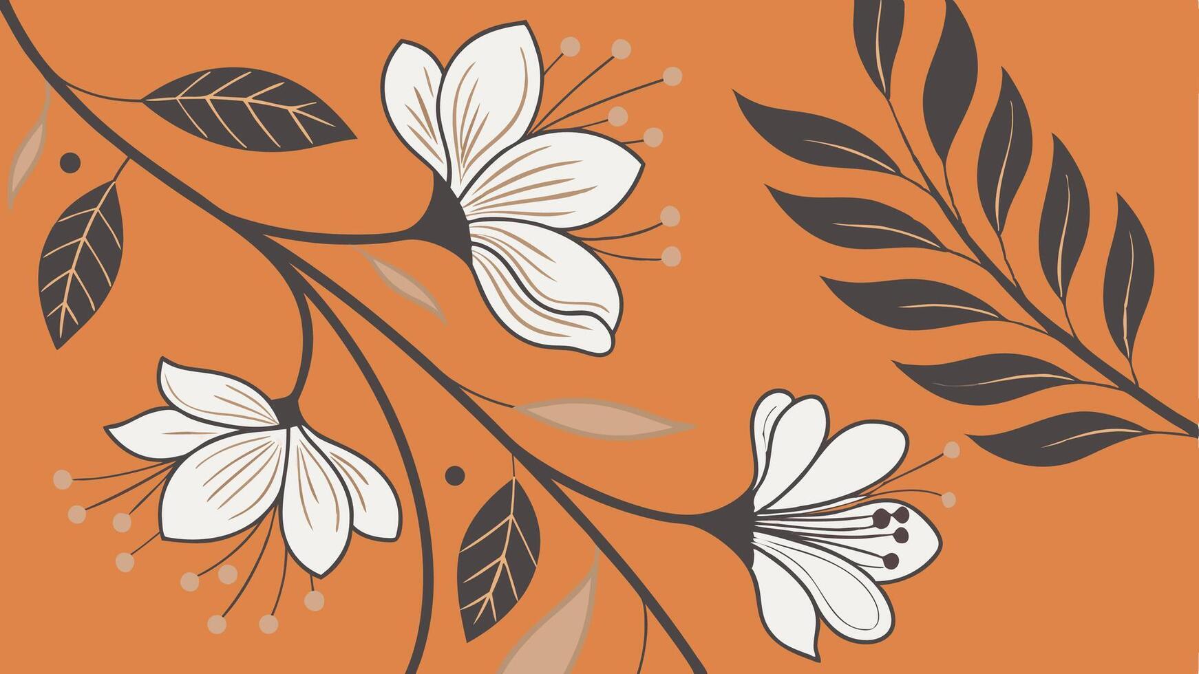 A modern floral wallpaper pattern with flower. vector