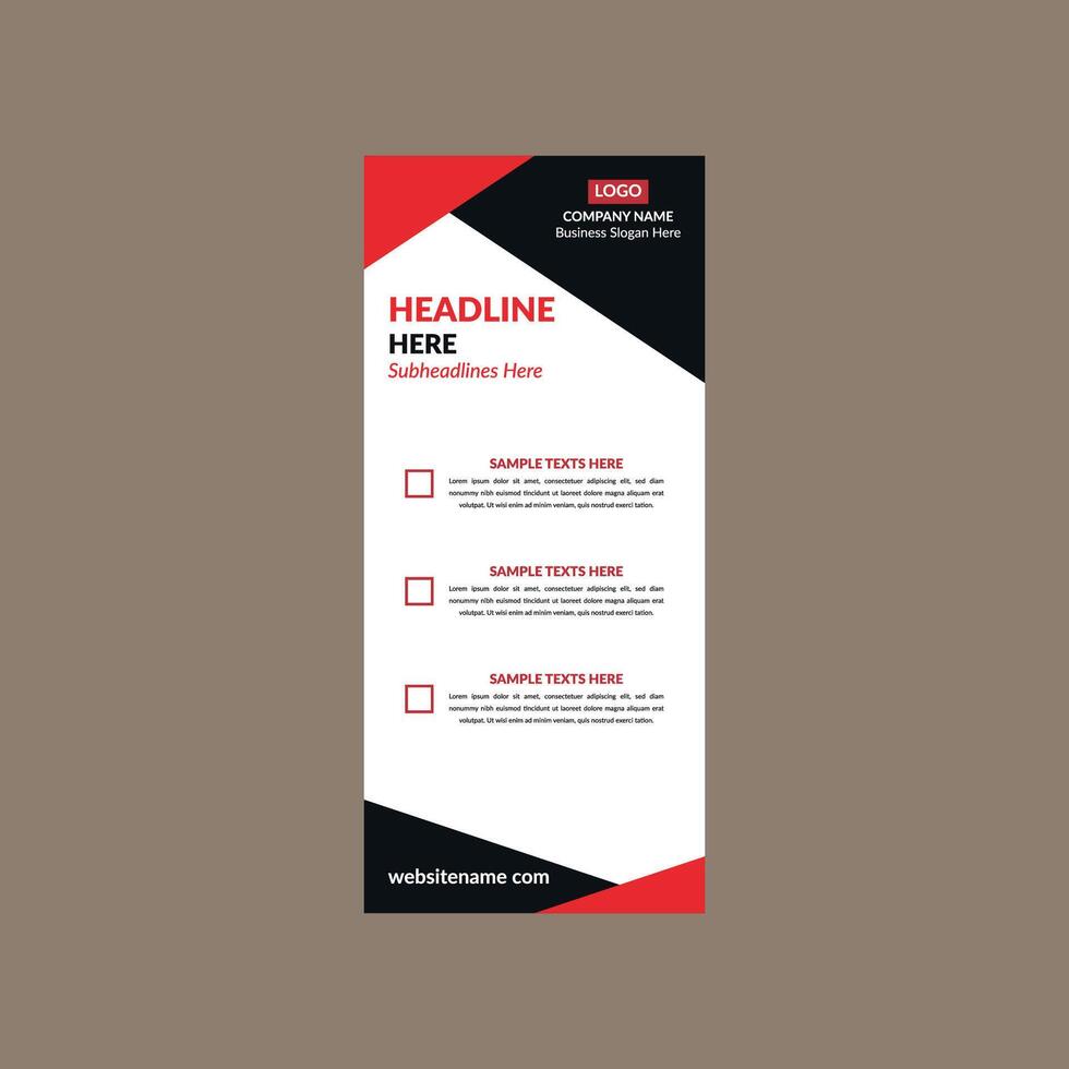 Modern Roll up Banner Design. Innovative Template Display for Promotional Campaign. vector