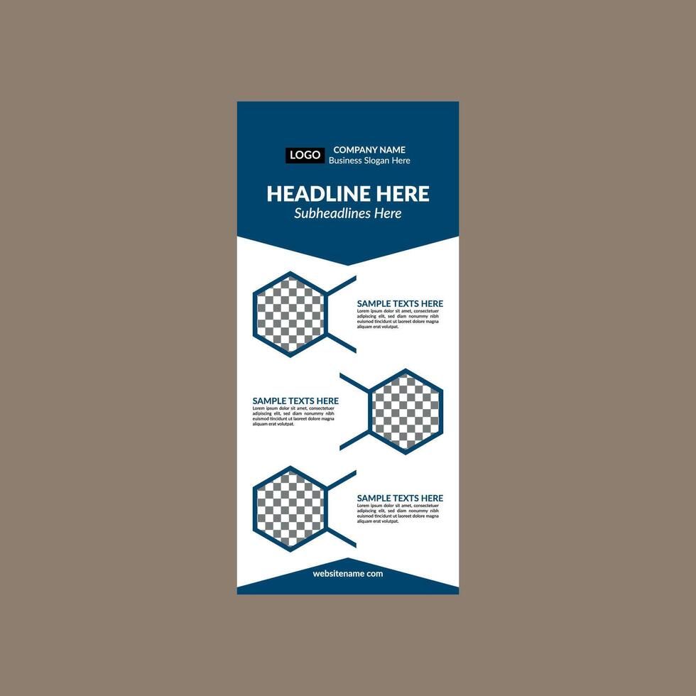 Modern Roll up Banner Design. Elegant Layout Display for Promotional Campaign. vector