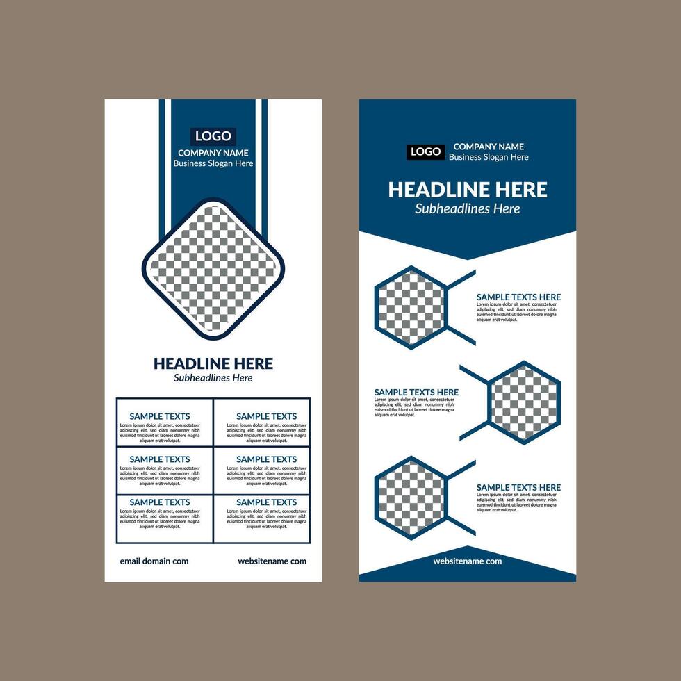 Modern Roll up Banner Design in Bundle. Elegant Template Display for Promotional Campaign. vector