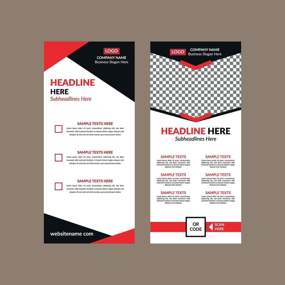 Modern Roll up Banner Design in Bundle. Innovative Template Display for Promotional Campaign. vector