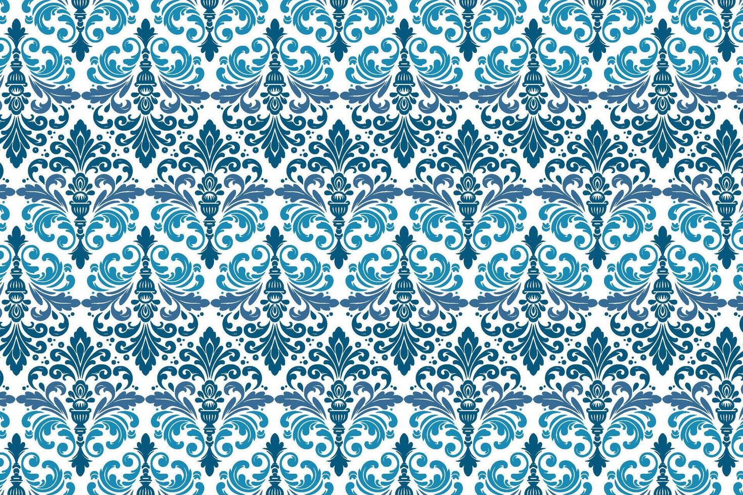 blue seamless floral and ornamental pattern with bohemian textures perfect for antique wallpaper and fashion design vector