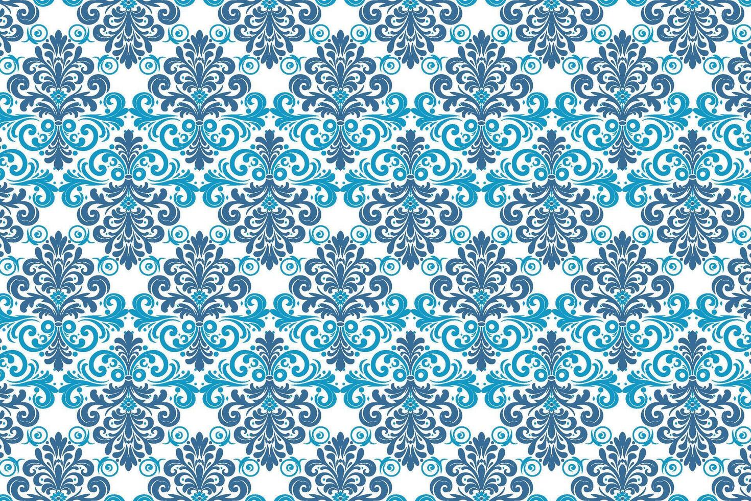 elegant bohemian seamless pattern in blue with floral and abstract ornamental elements for textile and decor design vector