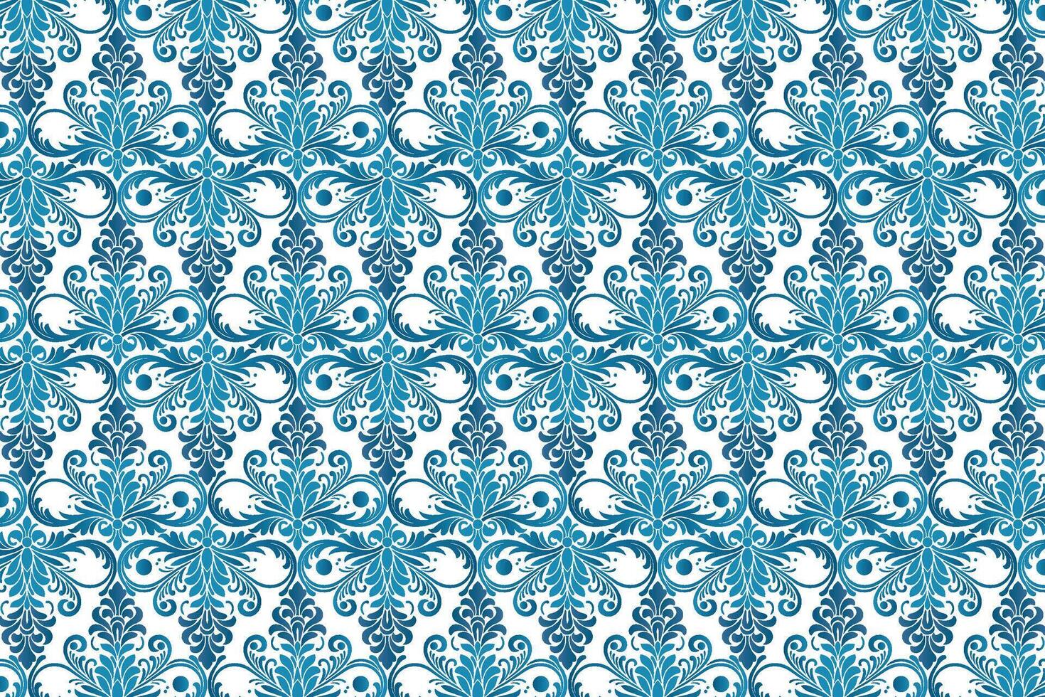 seamless ethnic inspired ornamental flower pattern in soft blue with leaf and plant motifs for vintage textile design vector