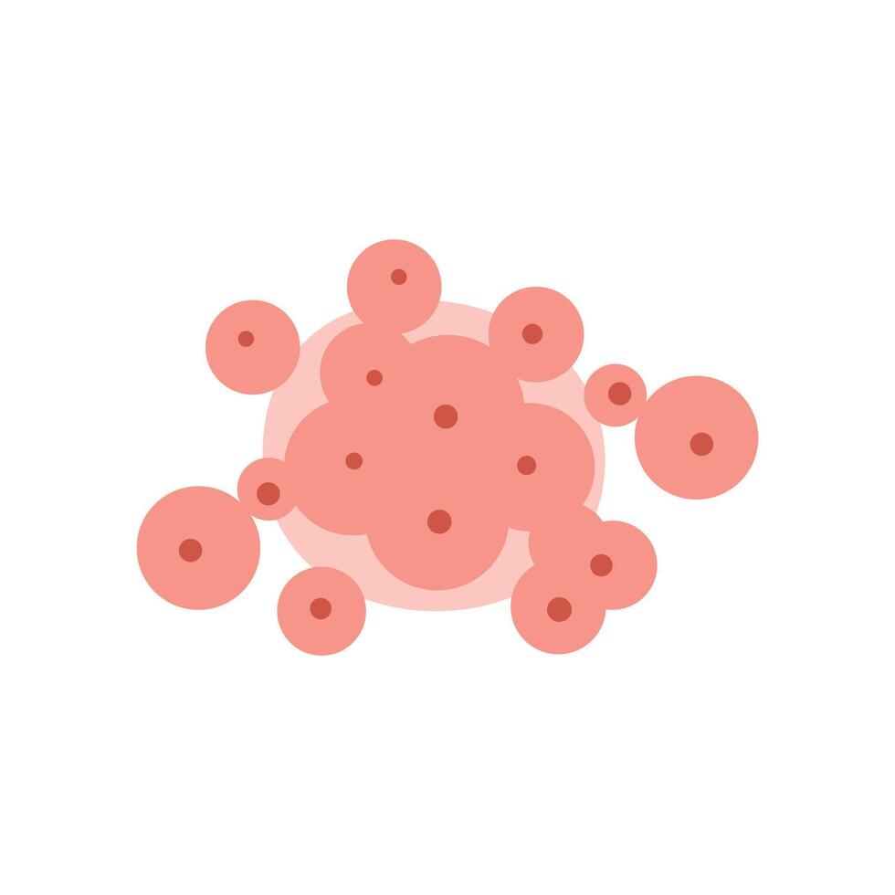 Printcancer cell spread. cancer disease concept. cancer group correct vector