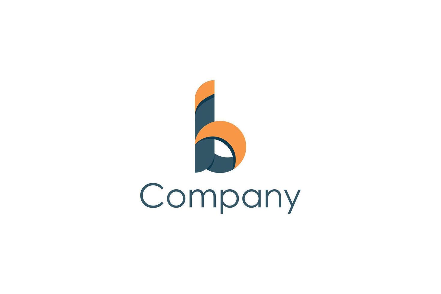 Initial Letter B Logo. Blue and Orange Origami Shape on White Background. Can Be Used for Business. Flat Logo Design Template Element. Illustration. vector