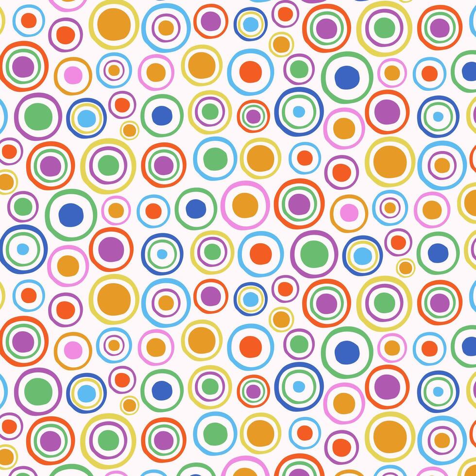 Abstract circles, colorful bright background. Summer background for fabric, packaging, cover. Pattern for patchwork. vector
