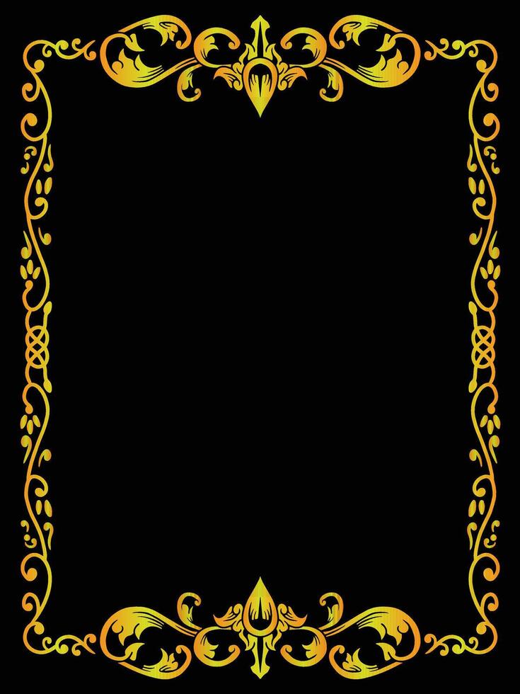 Frame Ornament with Stylized Leaves and Vines vector