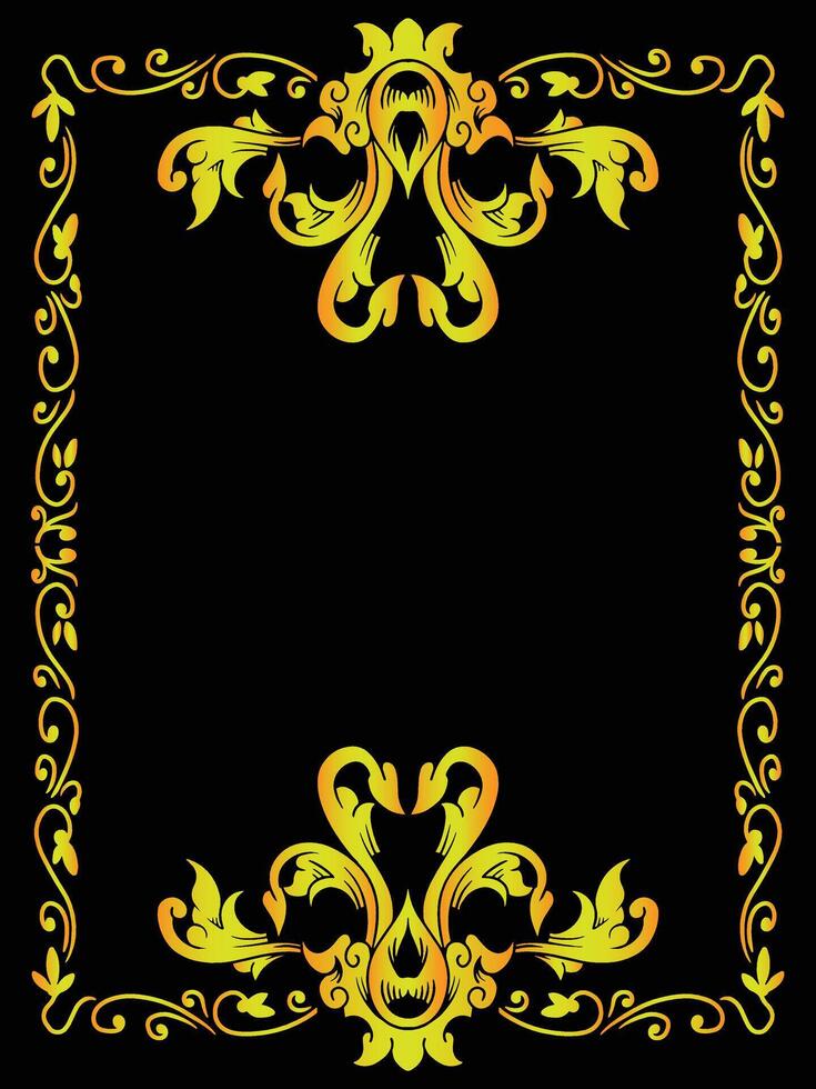 Elegant Wedding Frame Template with Floral Border vector