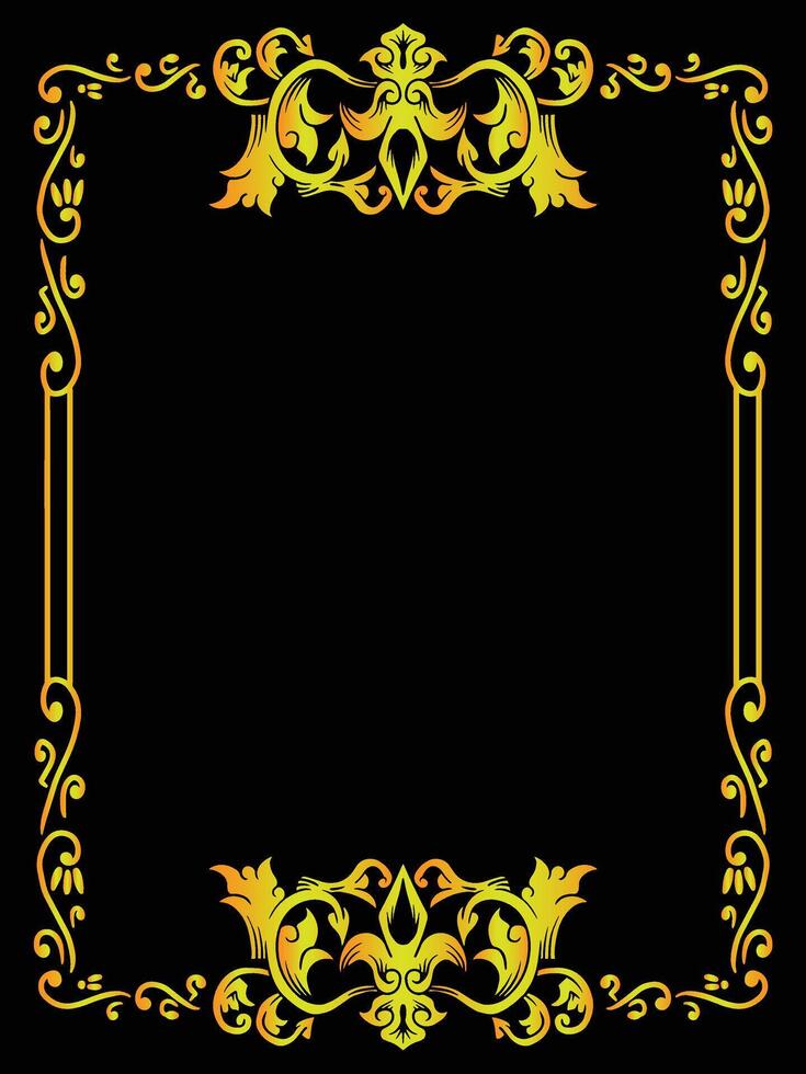 Elegant Golden Decorative Frame for Invitations vector