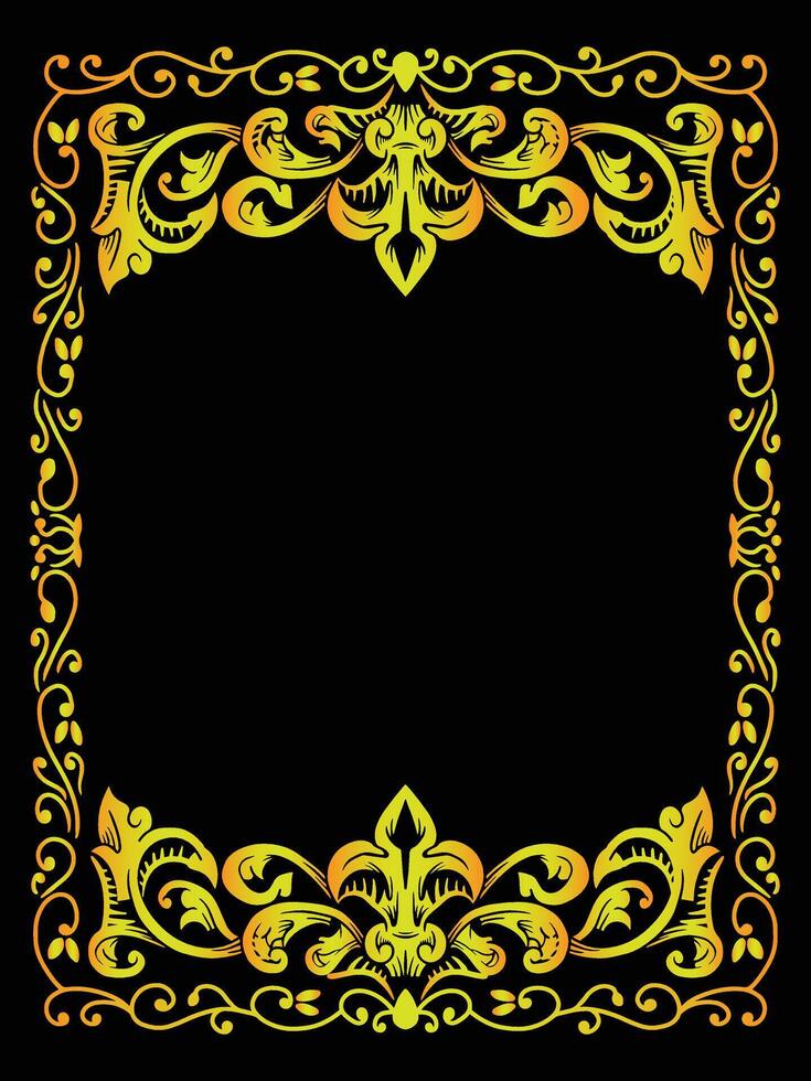 Antique Swirl Frame Design with Retro Aesthetic vector