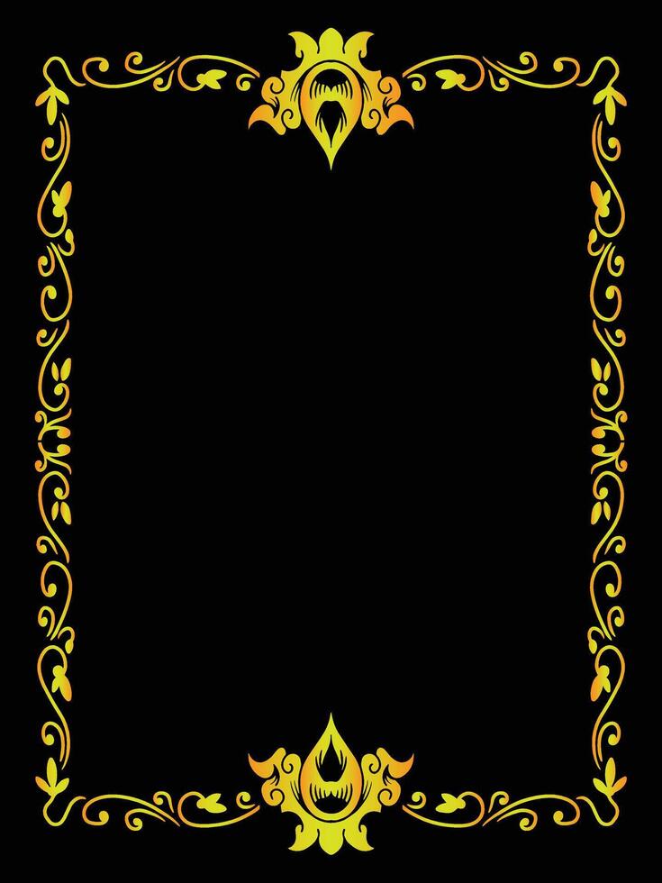 Gold Frame Ornament with Royal Filigree Details vector