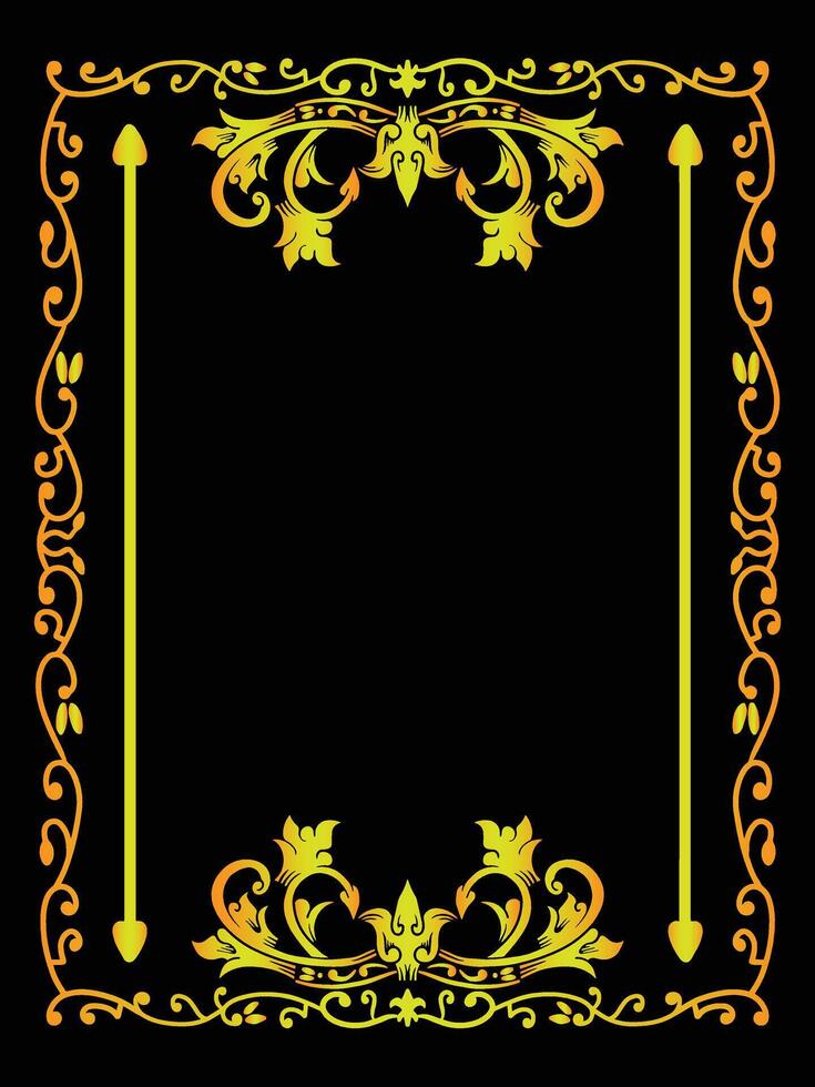Scrollwork Ornament Frame with Vintage Elements vector