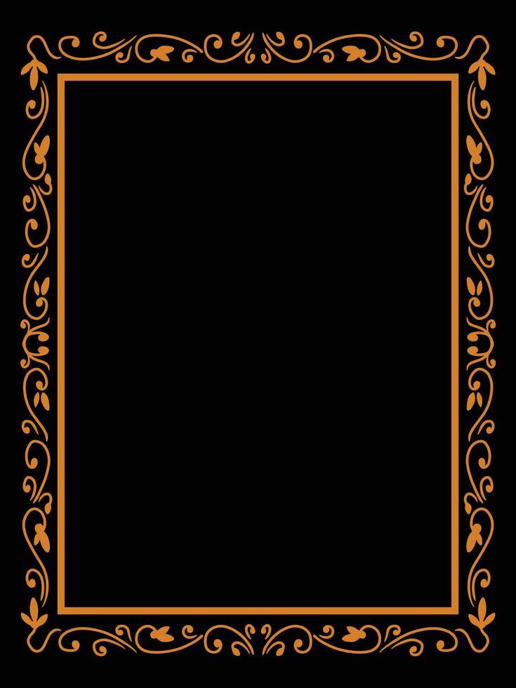 Victorian Frame Border with Elegant Pattern Design vector