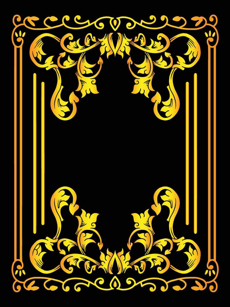 Gold Foil Ornamental Frame for Premium Packaging vector