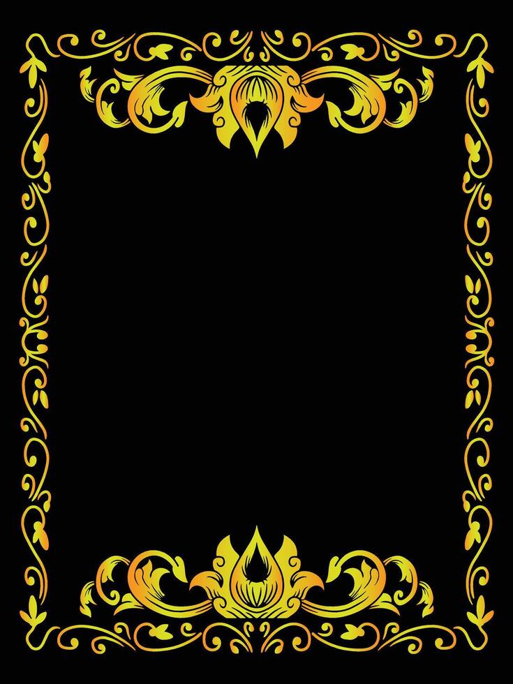 Golden Ornamental Frame for Wedding Invitations vector