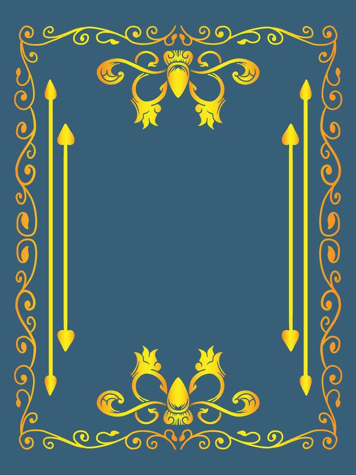Gold Border Ornamental Frame vector