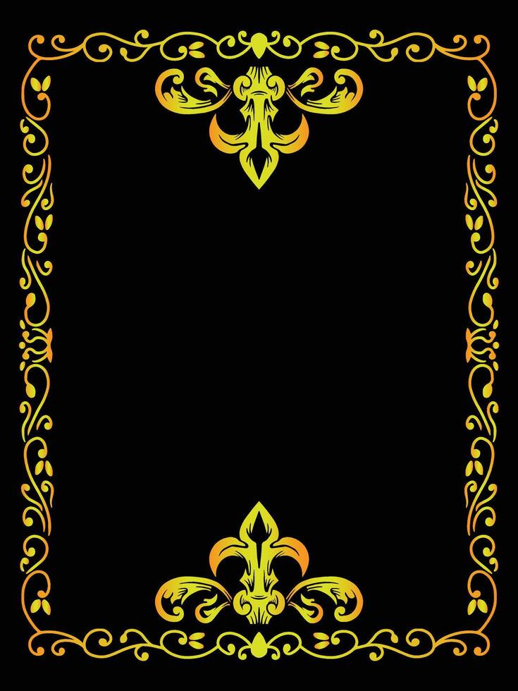 Botanical Frame Design with Vines and Flowers vector