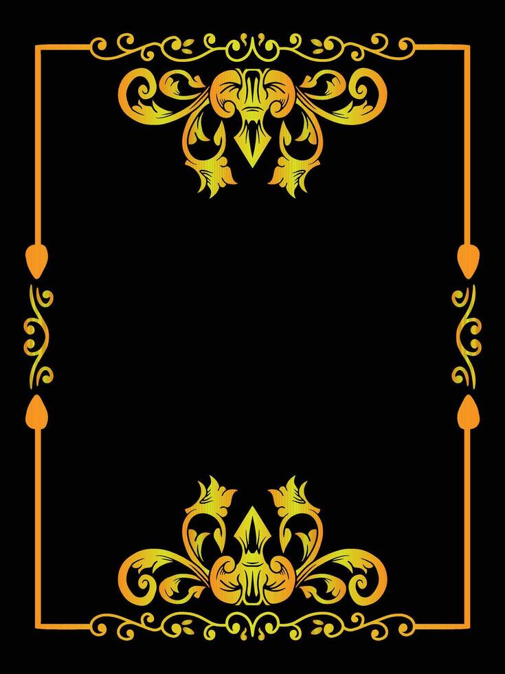 Royal Frame Border with Crown and Leaf Elements vector