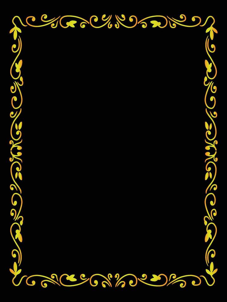 Floral Ornamental Border Frame with Elegant Swirls vector