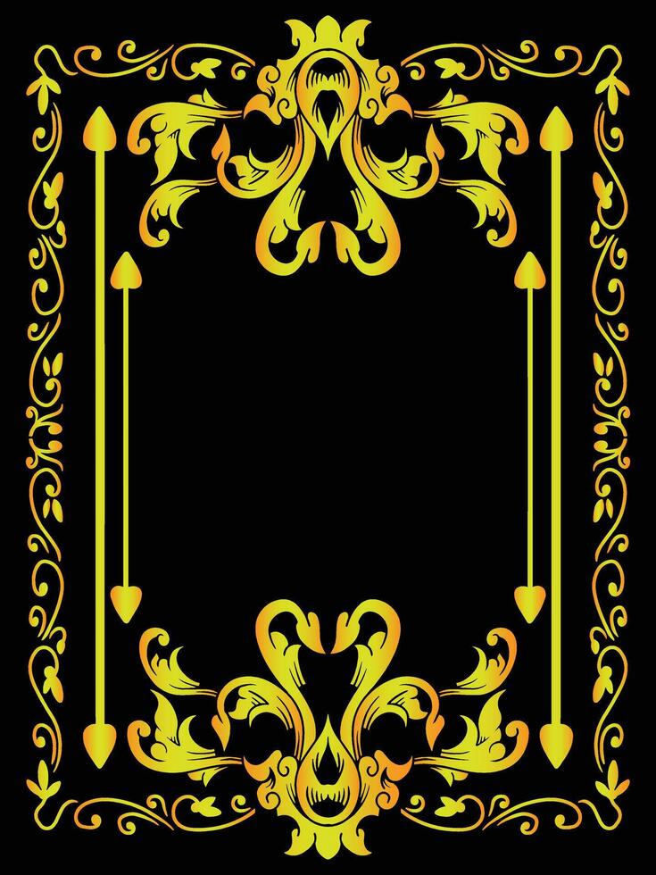 Art Nouveau Frame Border with Botanical Swirls vector