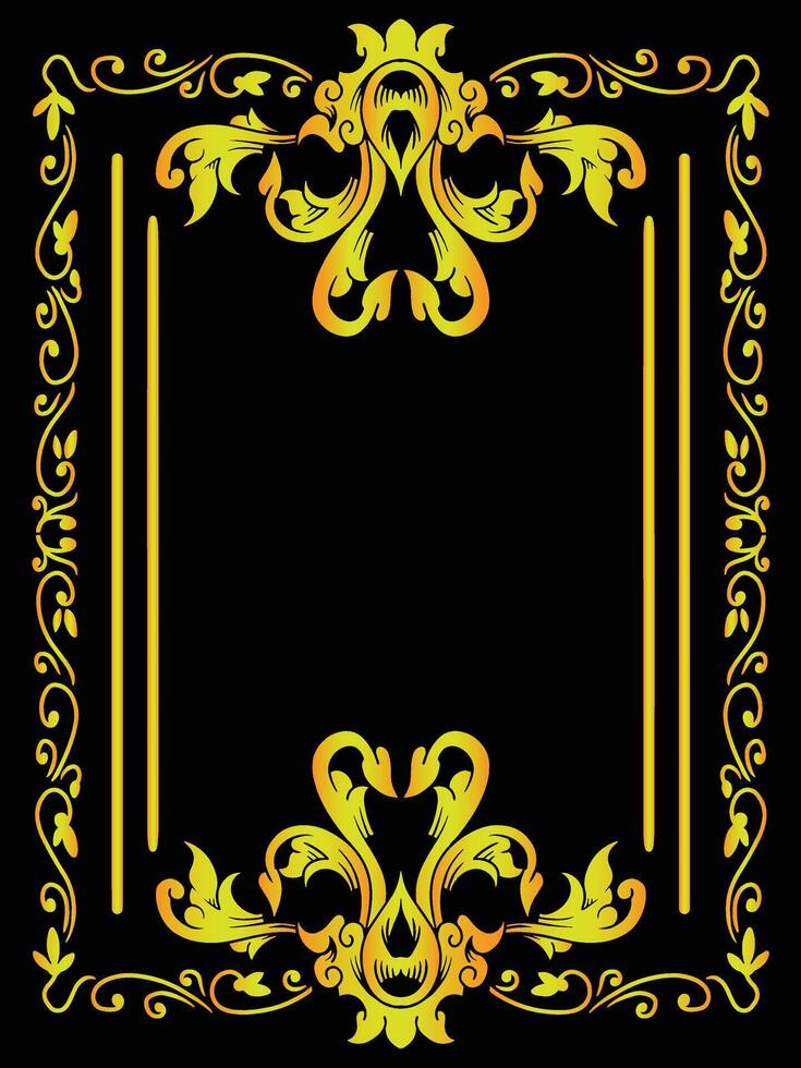 Retro Frame Design with Old-Style Scroll Details vector