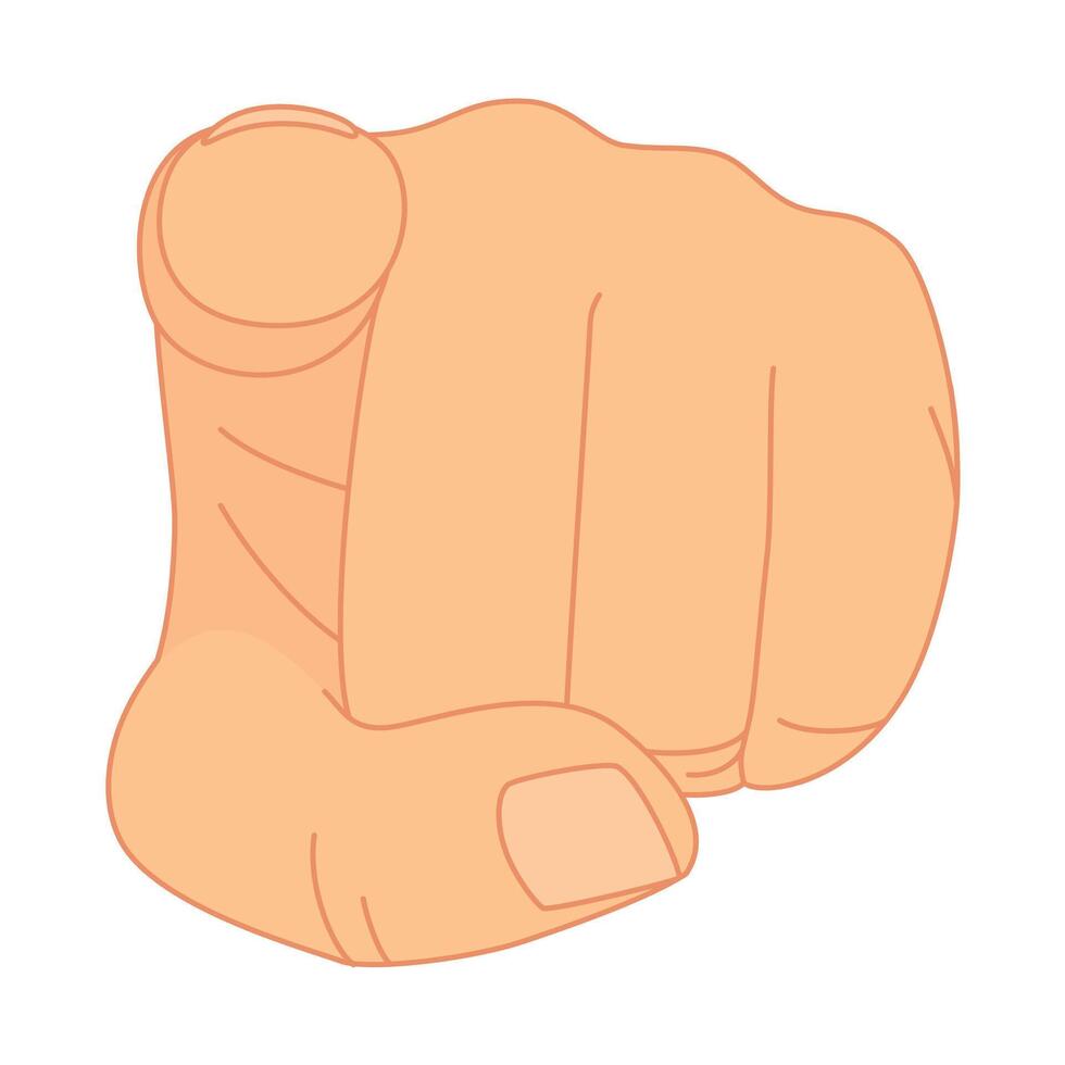 Finger Pointing Sign, You sign, illustration of a hand pointing at you. vector