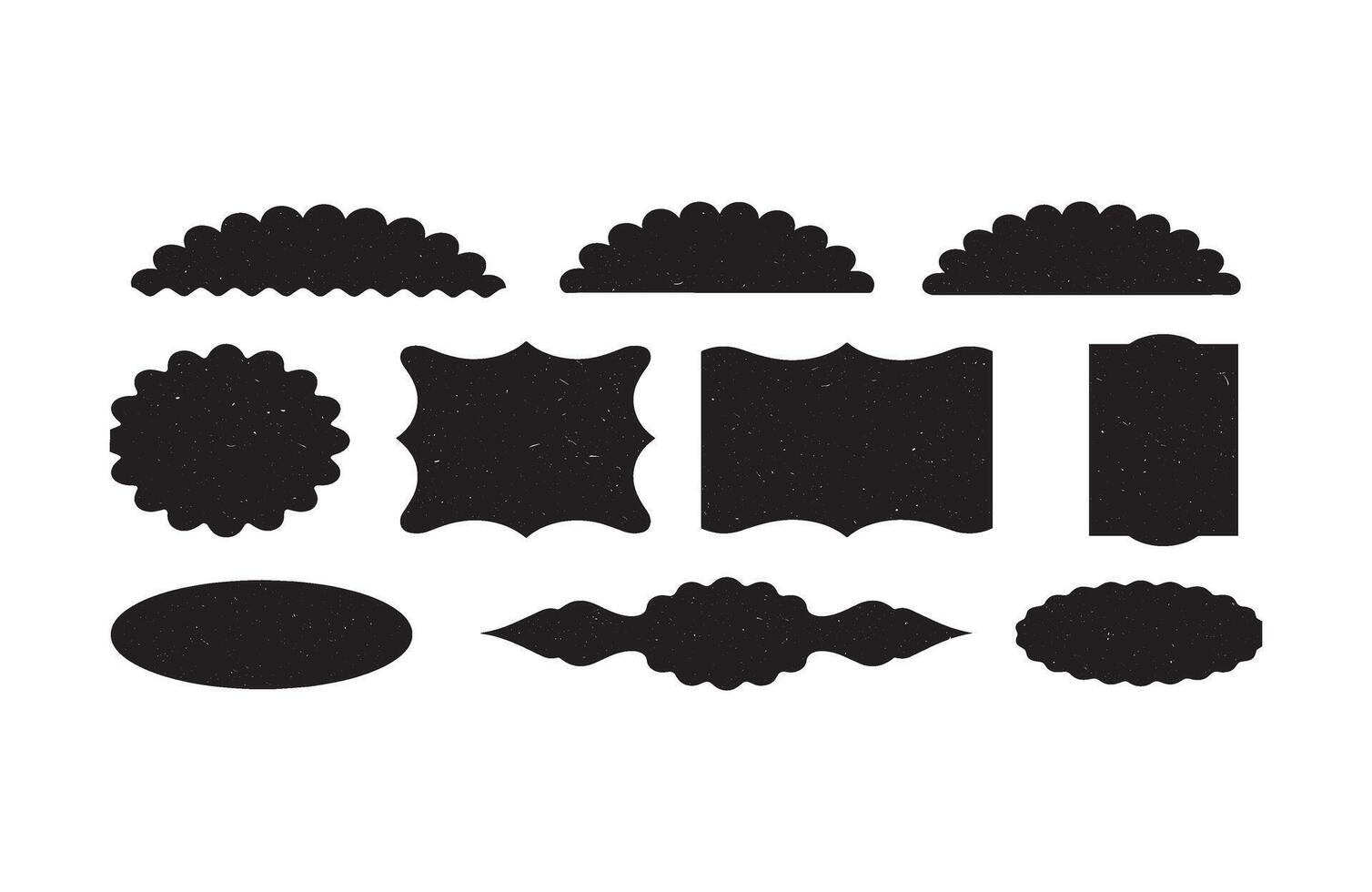 Scalloped Glitter Frame Label Set vector