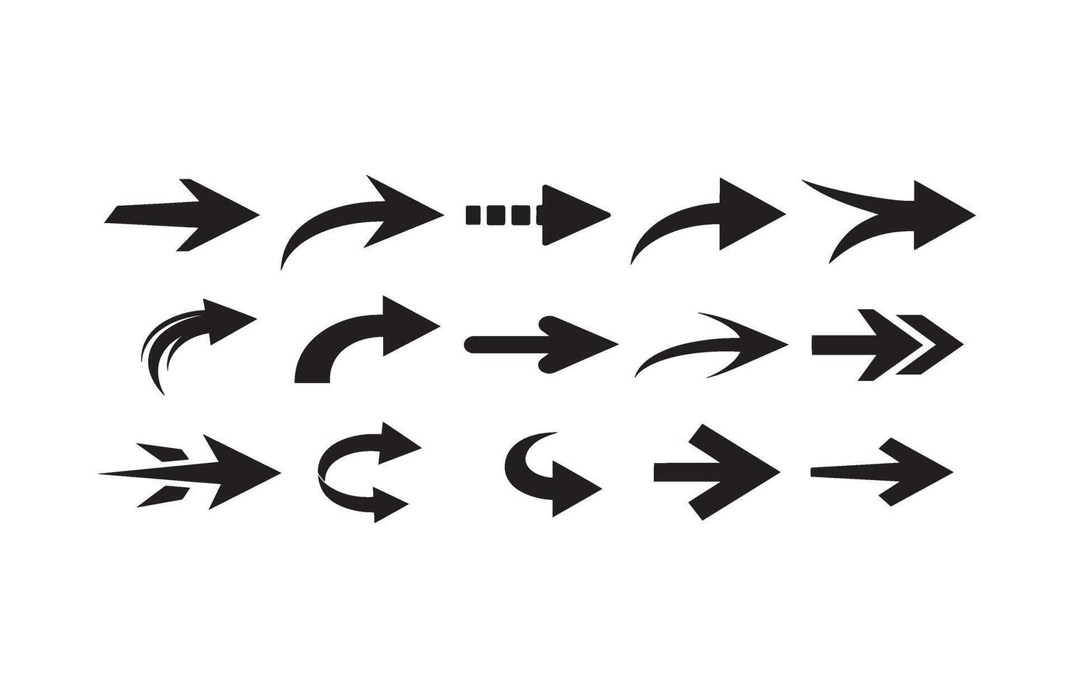 Elegant Moving Straight Dynamic Arrow Set vector