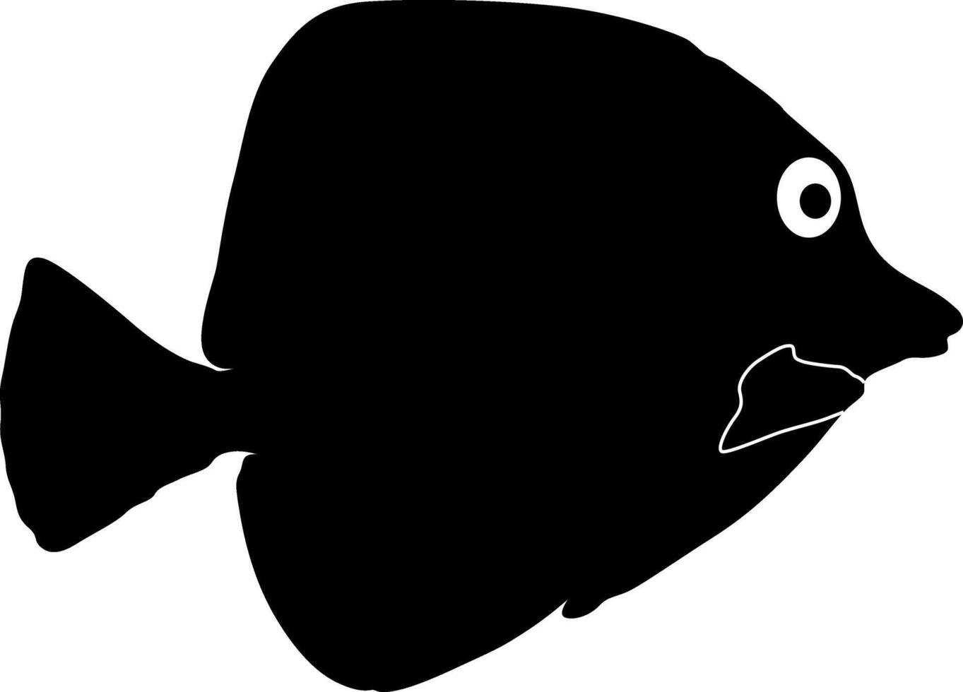 silhouette fish seabass on white background vector