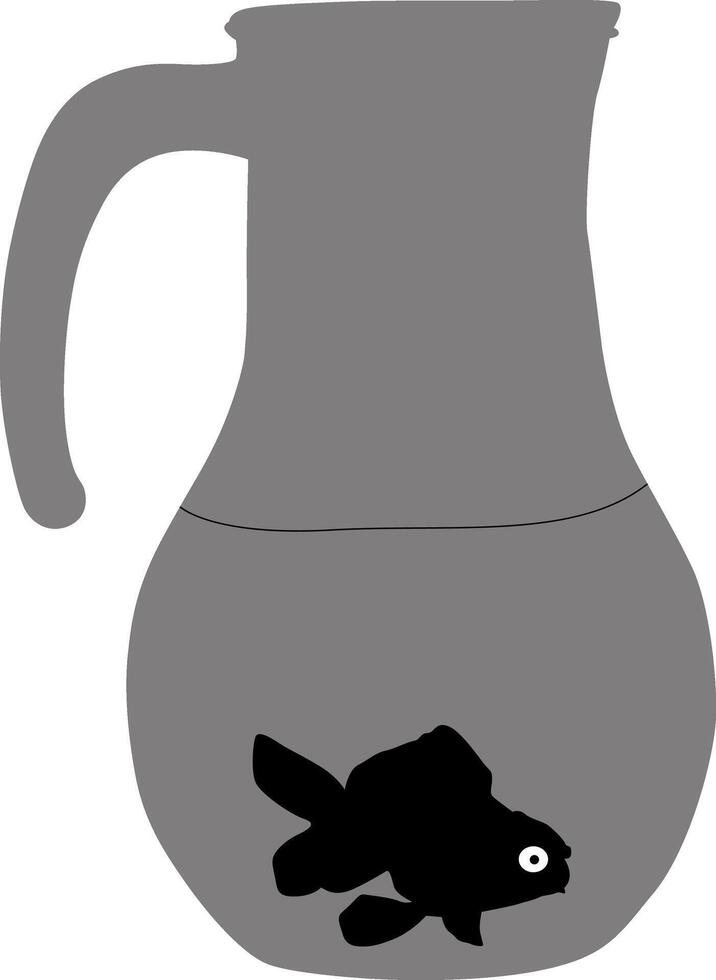 black fish in jar seabass on white background vector