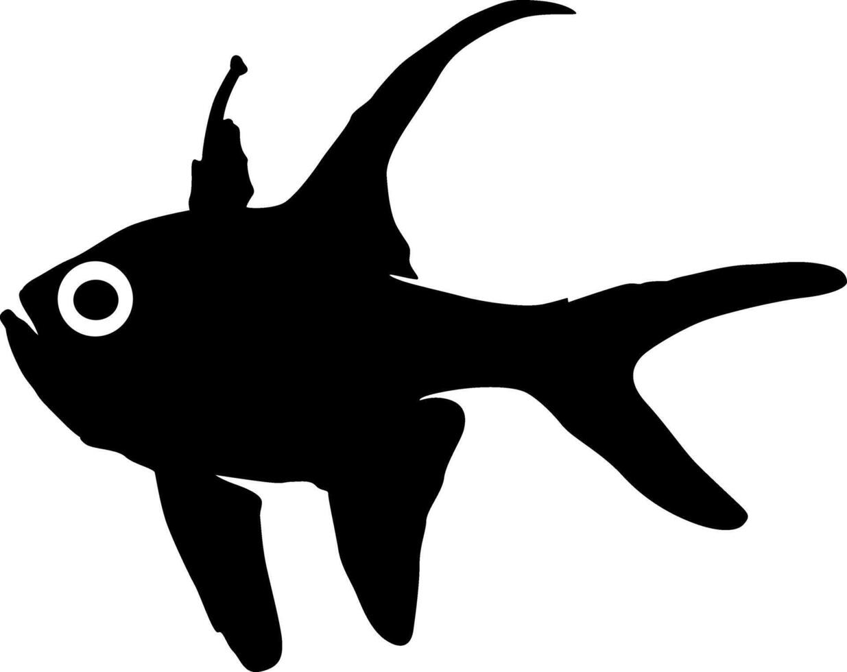 Black fish silhouette vector