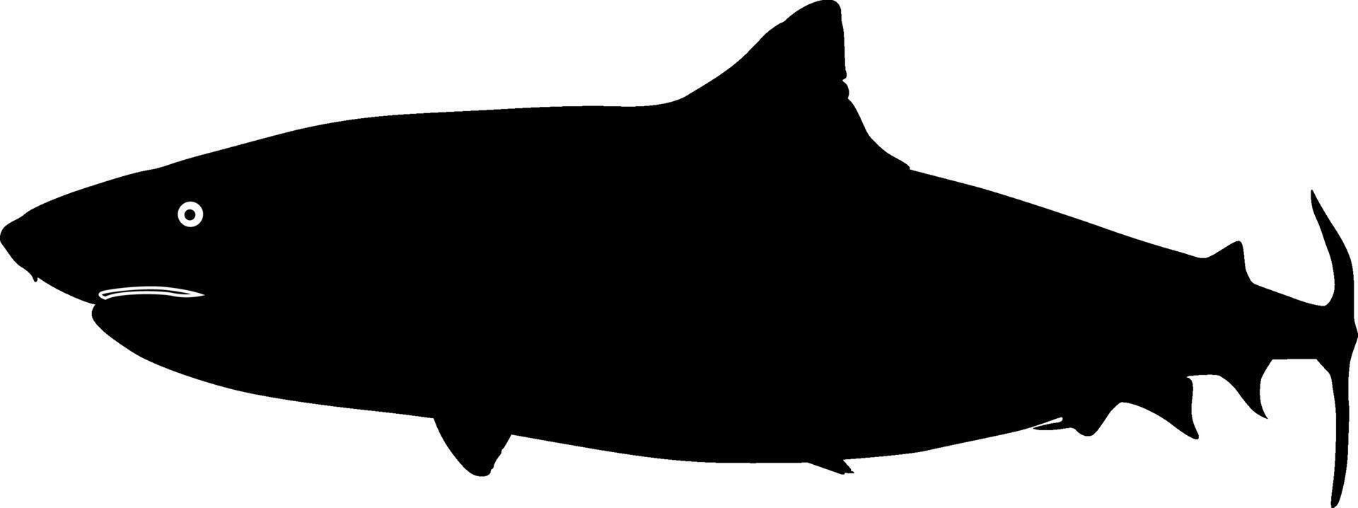 silhouette fish on white background vector