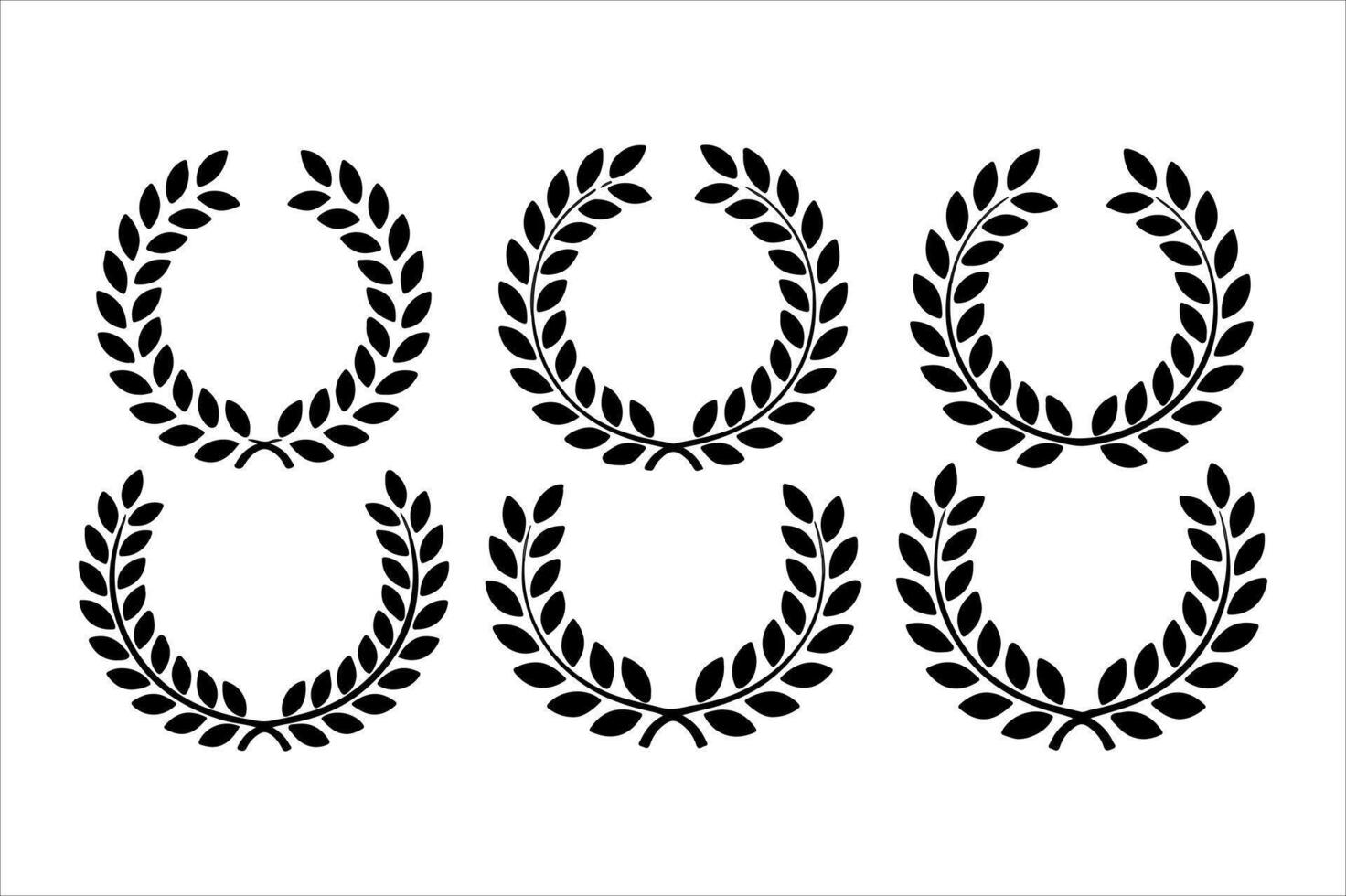 Laurel wreath set illustration for award decoration vector