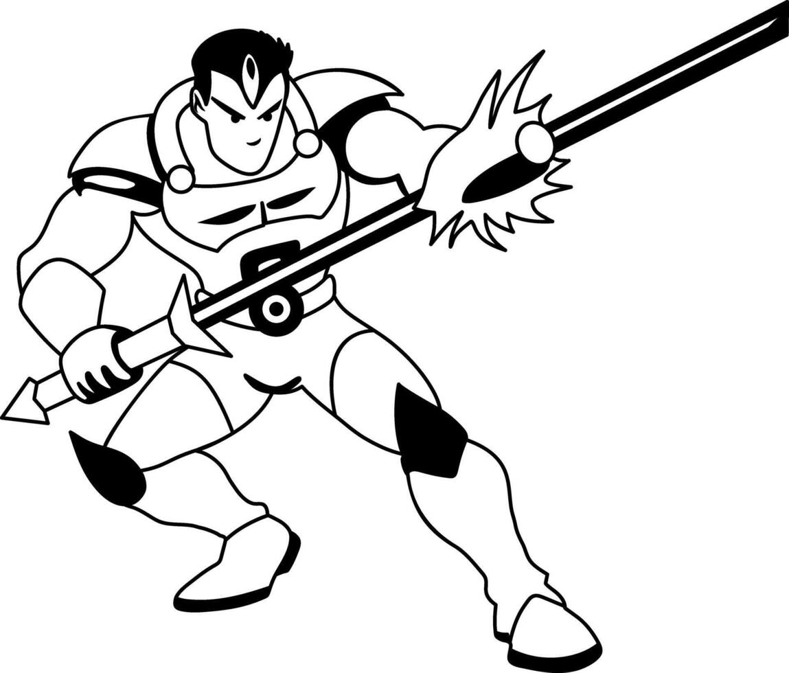 Skywalker superhero character in glyph style vector