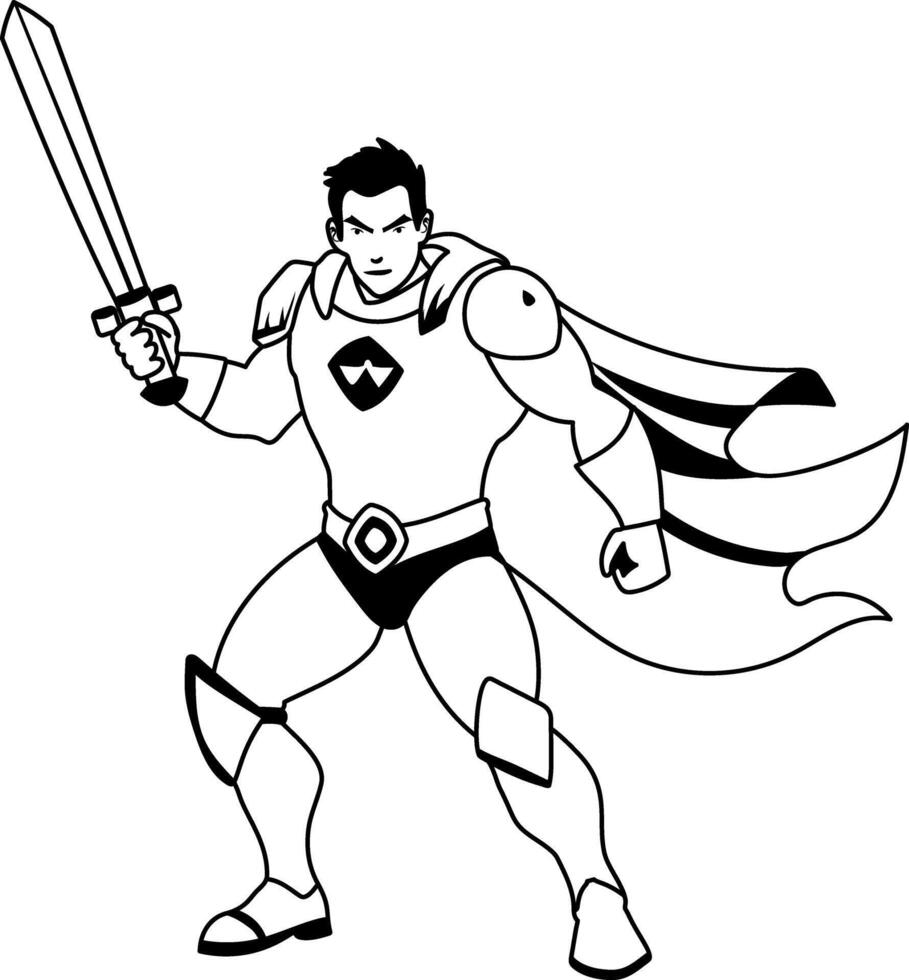 A glyph illustration of a valiant warrior vector
