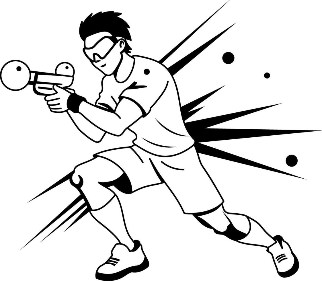 Active shooter illustration in glyph style vector