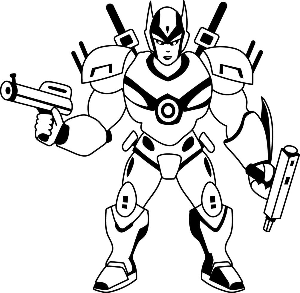 A glyph style illustration of a war character vector