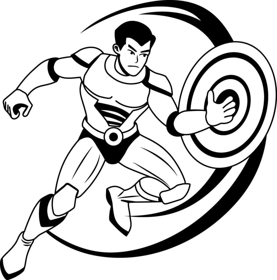 A glyph style illustration of gaming hero vector