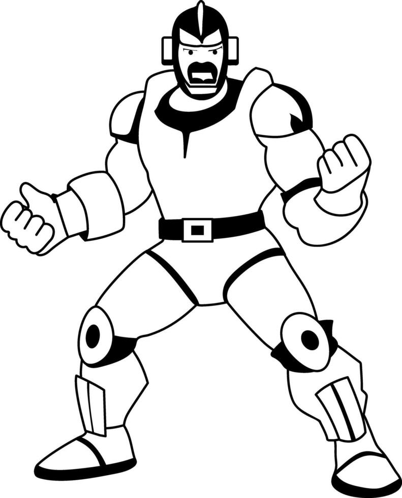 Thunder warrior illustration in glyph style vector