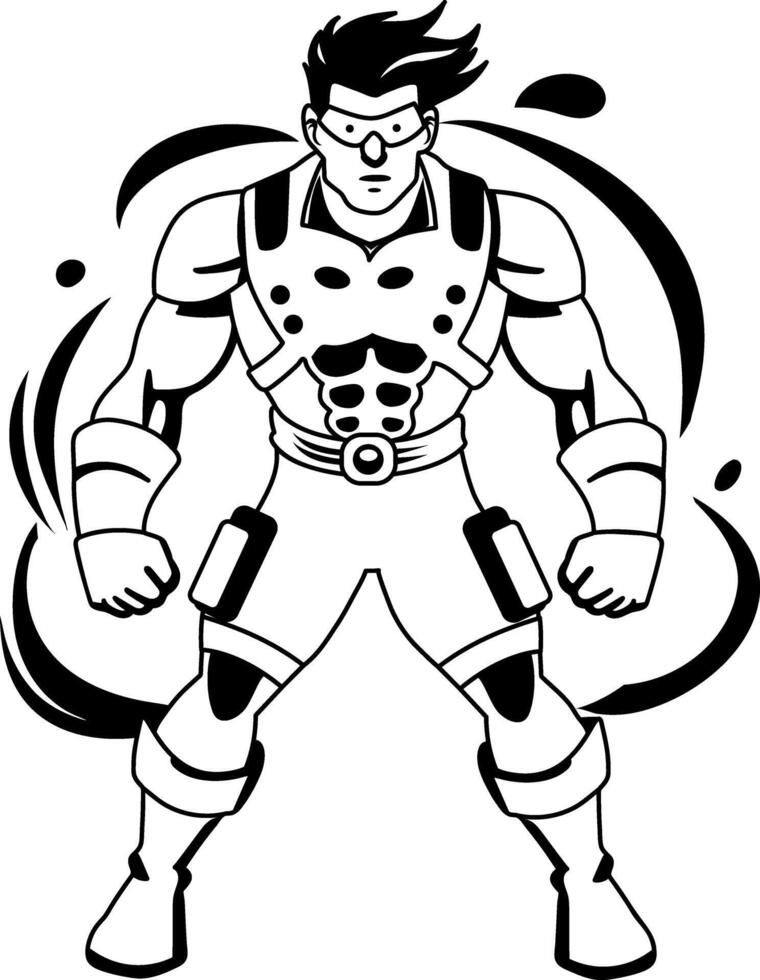 Super mutant illustration in glyph style vector