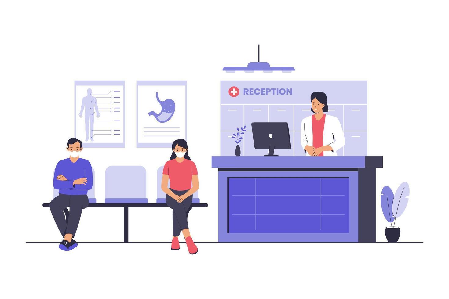 Reception Hospital Room Illustration vector