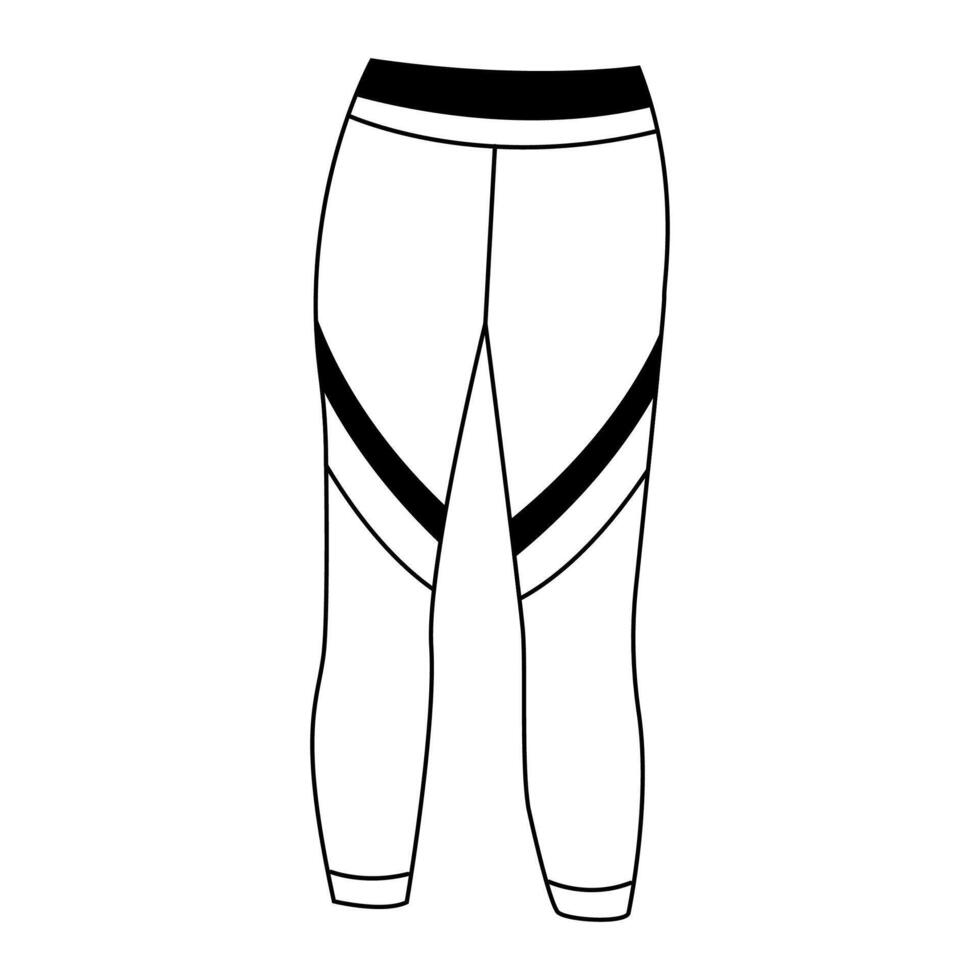 Black and white athletic leggings design showcasing modern geometric patterns vector