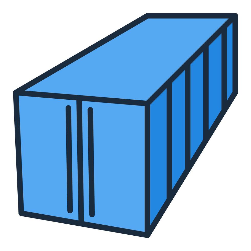 icon of a Blue Shipping Container. Cargo colored symbol vector