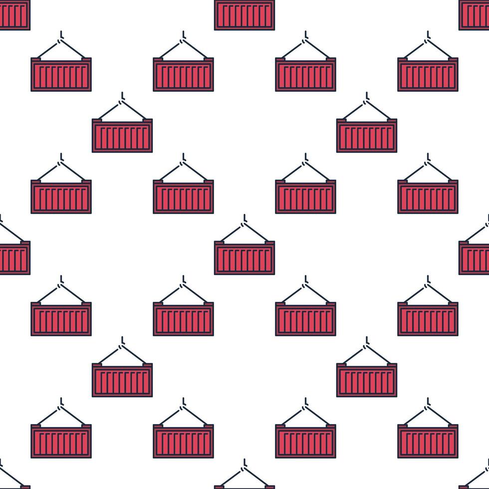 Red Shipping Container concept seamless pattern vector